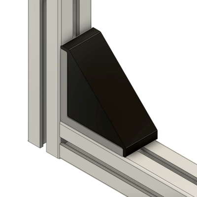 40-220-1 MODULAR SOLUTIONS ALUMINUM GUSSET<br>45MM X 90MM GRAY PLASTIC CAP COVER FOR 40-120-1, FOR A FINISHED APPEARANCE